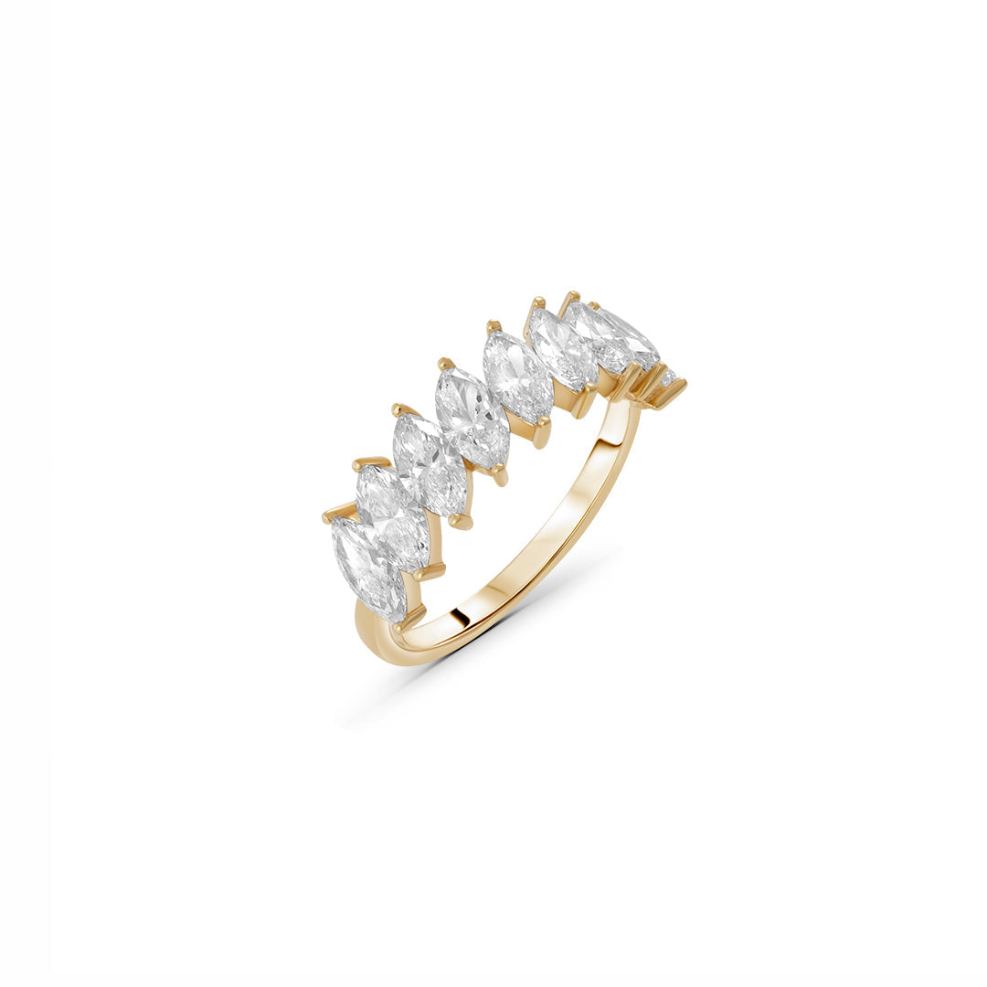 Lab Grown Diamond Marquise-Cut Stones Ring