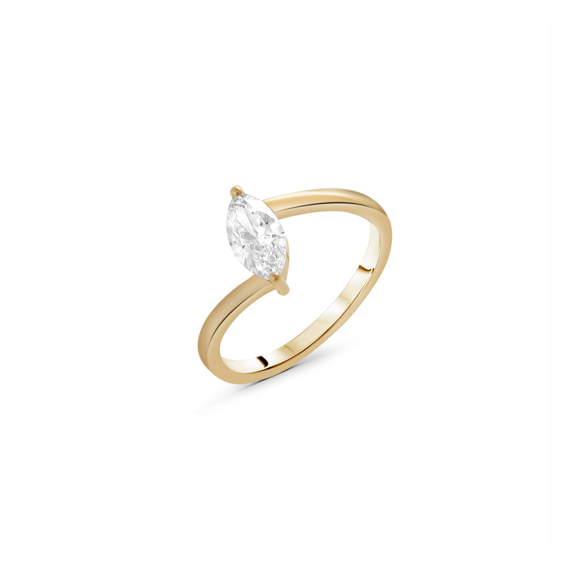 Lab Grown Diamond Marquise-Cut Stone Tilt Ring