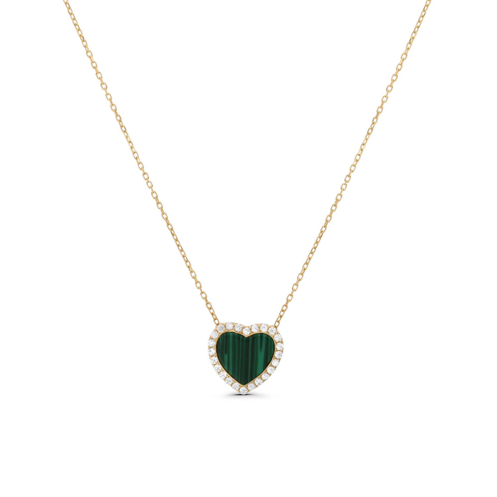 Framed Malachite Heart Necklace
