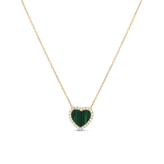 Framed Malachite Heart Necklace