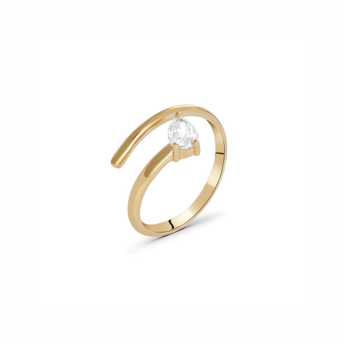 Lab Grown Diamond Pear-Cut Stone Twist Ring
