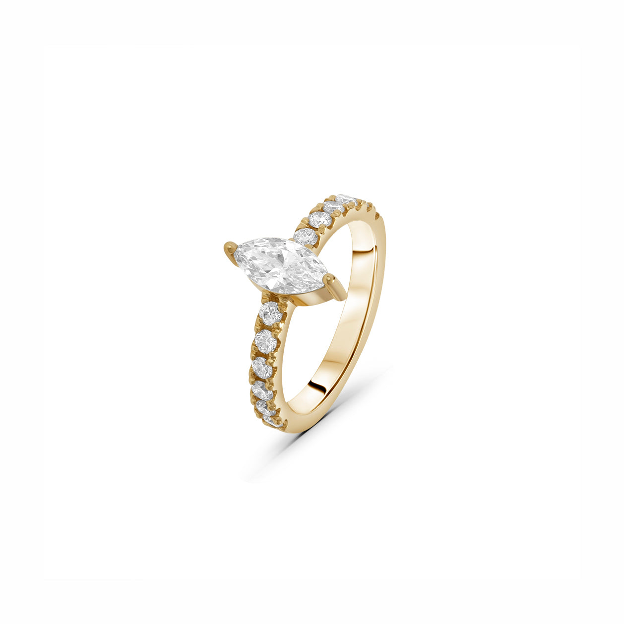 Lab Grown Diamond Marquise-Cut Stone Studded Ring