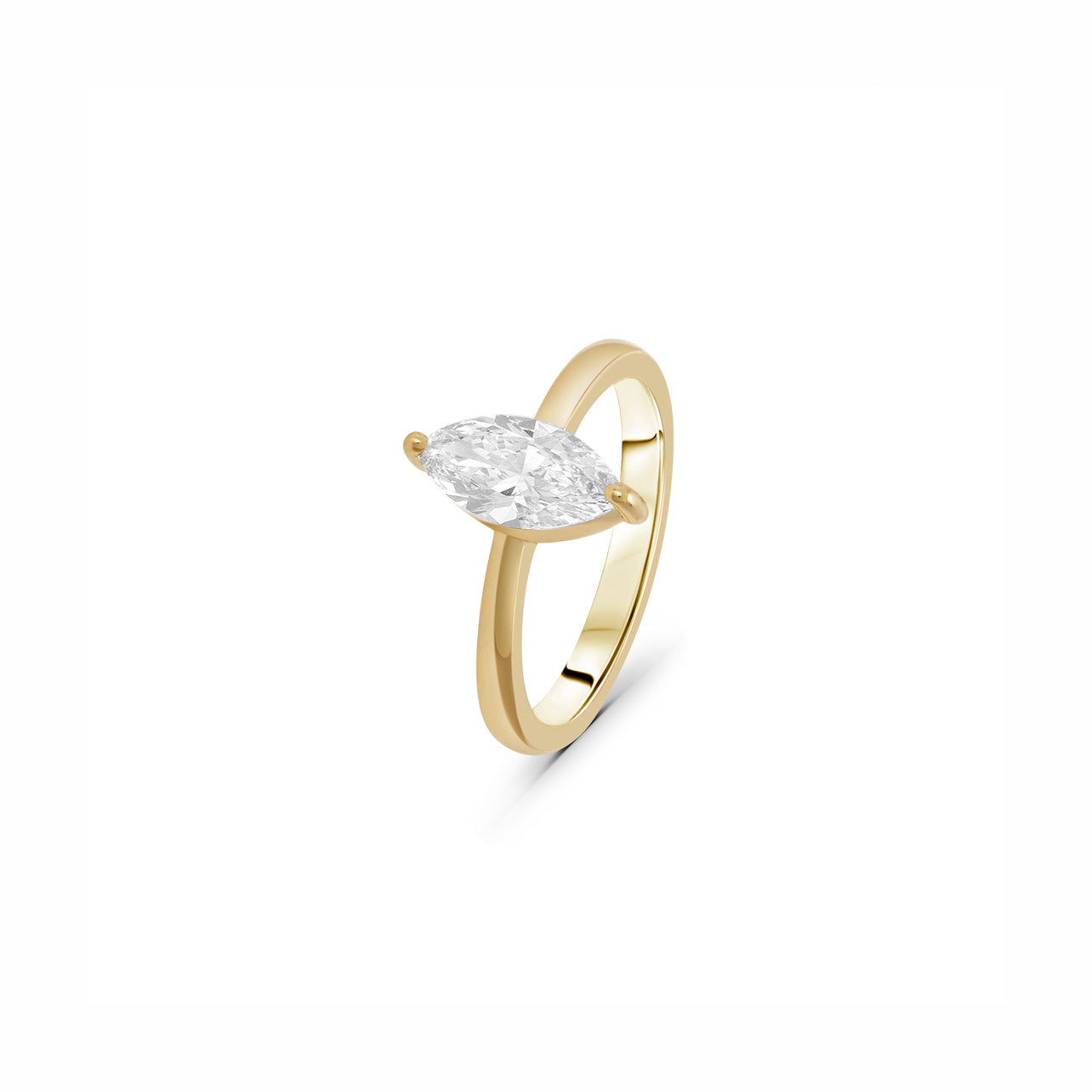 Lab Grown Diamond Marquise-Cut Stone Ring