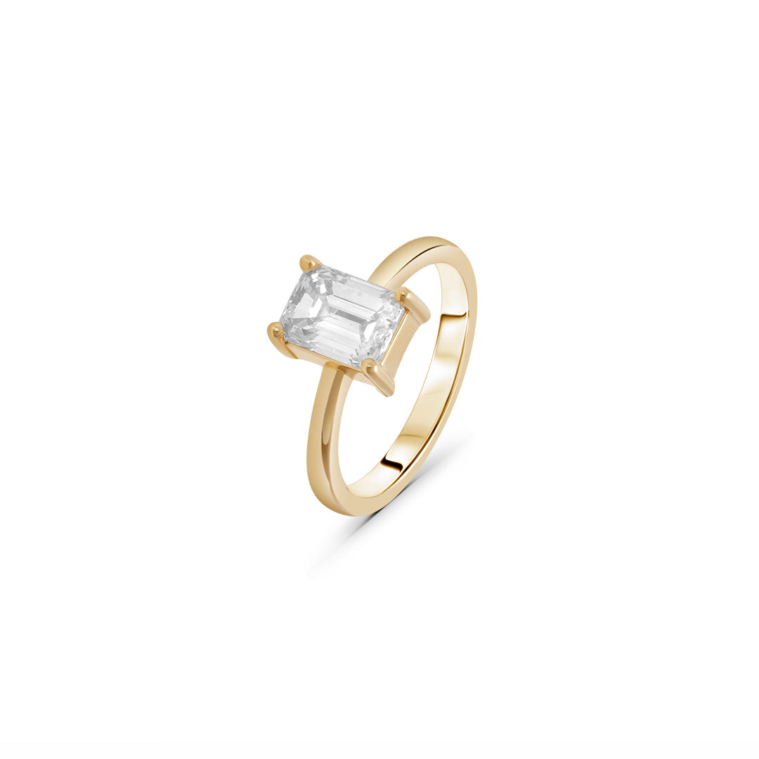 Lab Grown Diamond Emerald-Cut Single Stone Ring