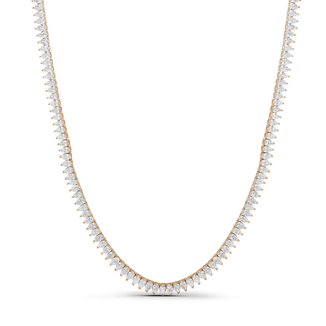 Lab Grown Diamond Pear Cut Tennis Necklace