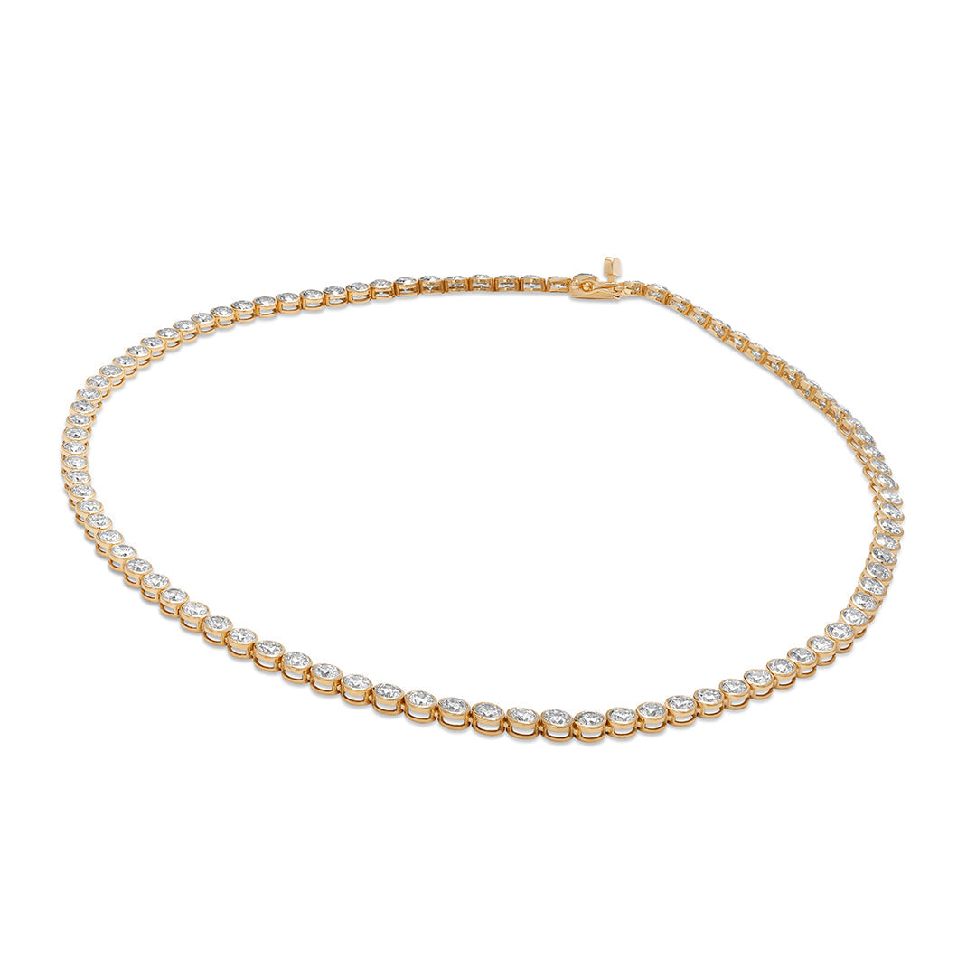 Lab Grown Diamond Round Bezel Tennis Necklace