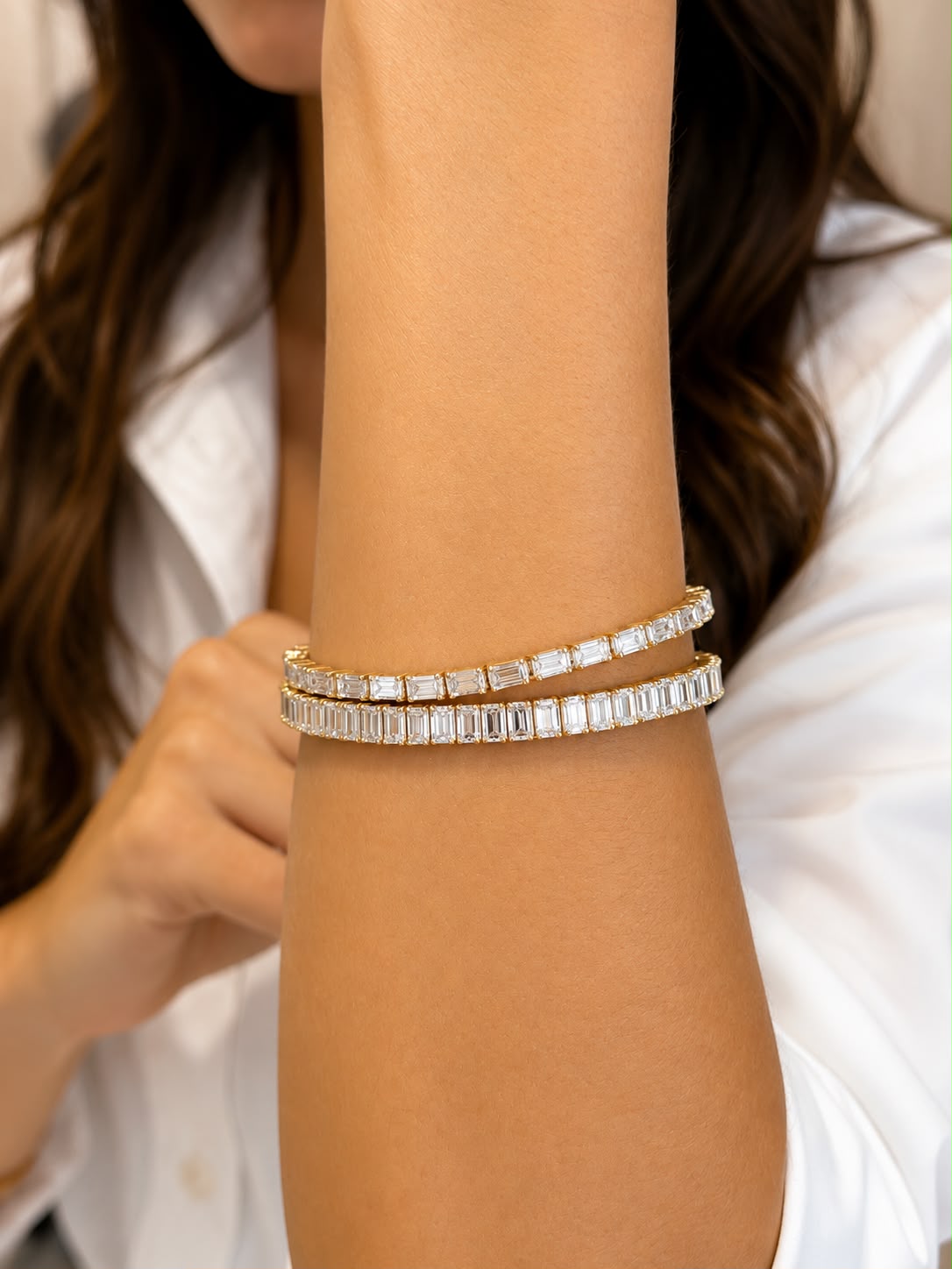Lab Grown Diamond Baguette-Cut Tennis Bracelet 2.0