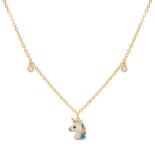 Kids Shape with Two Drop Stones Necklace