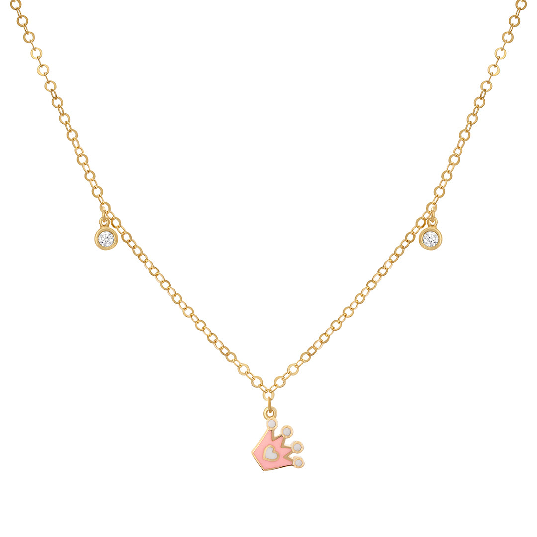 Kids Shape with Two Drop Stones Necklace