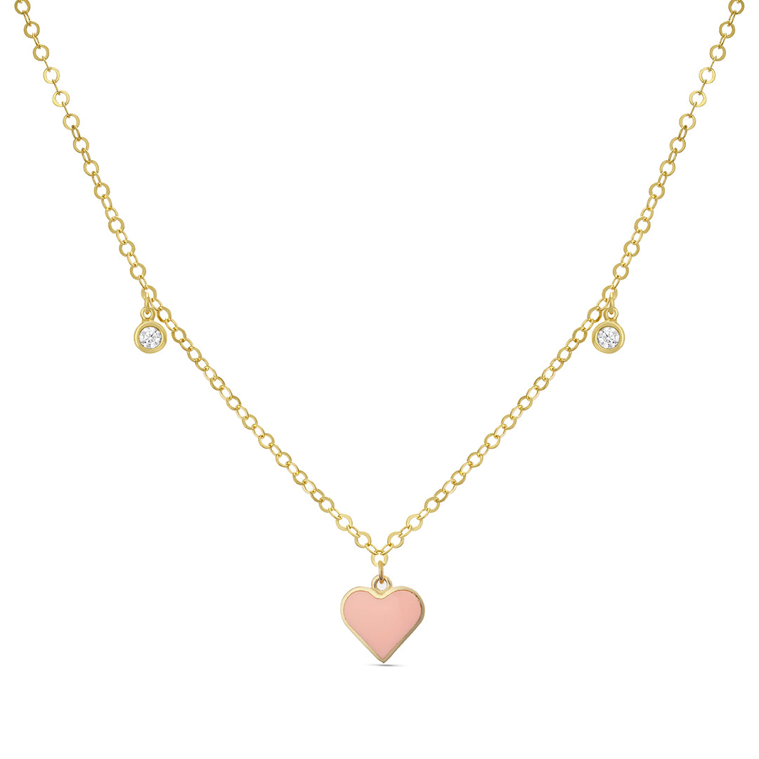 Kids Shape with Two Drop Stones Necklace