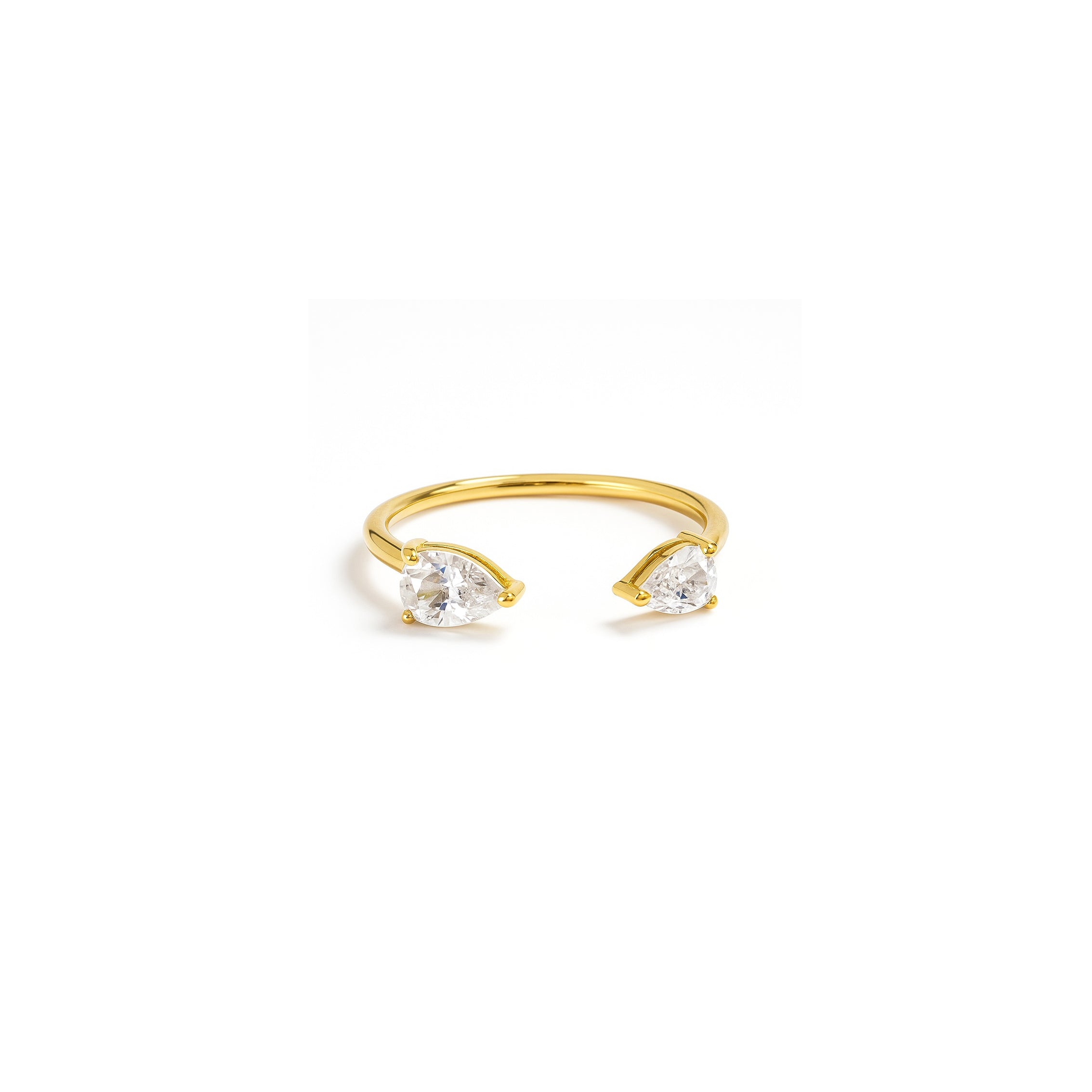 Double Pear Stone Open Ring