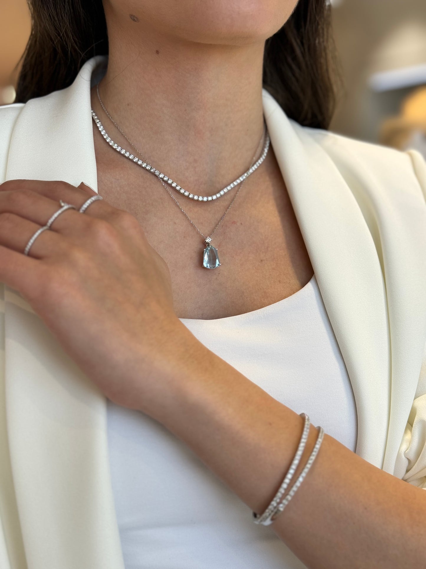Aquamarine Single Stone Necklace