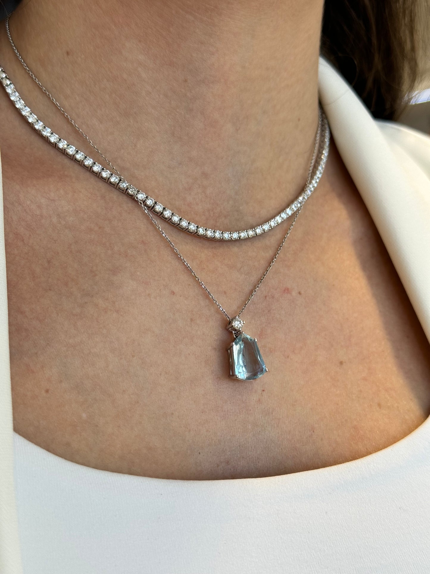 Aquamarine Single Stone Necklace