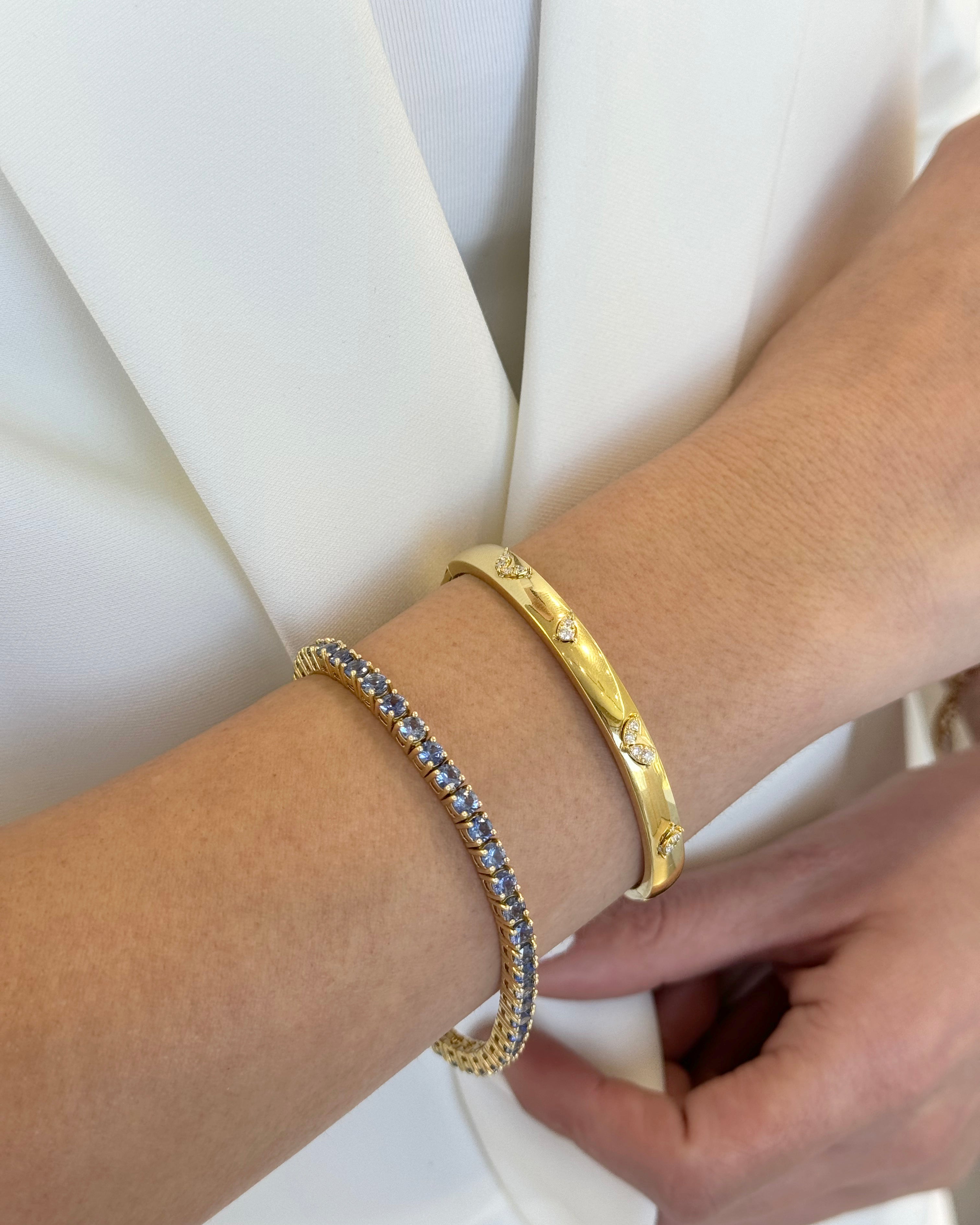 Diamond Pear Shape Stones Bangle