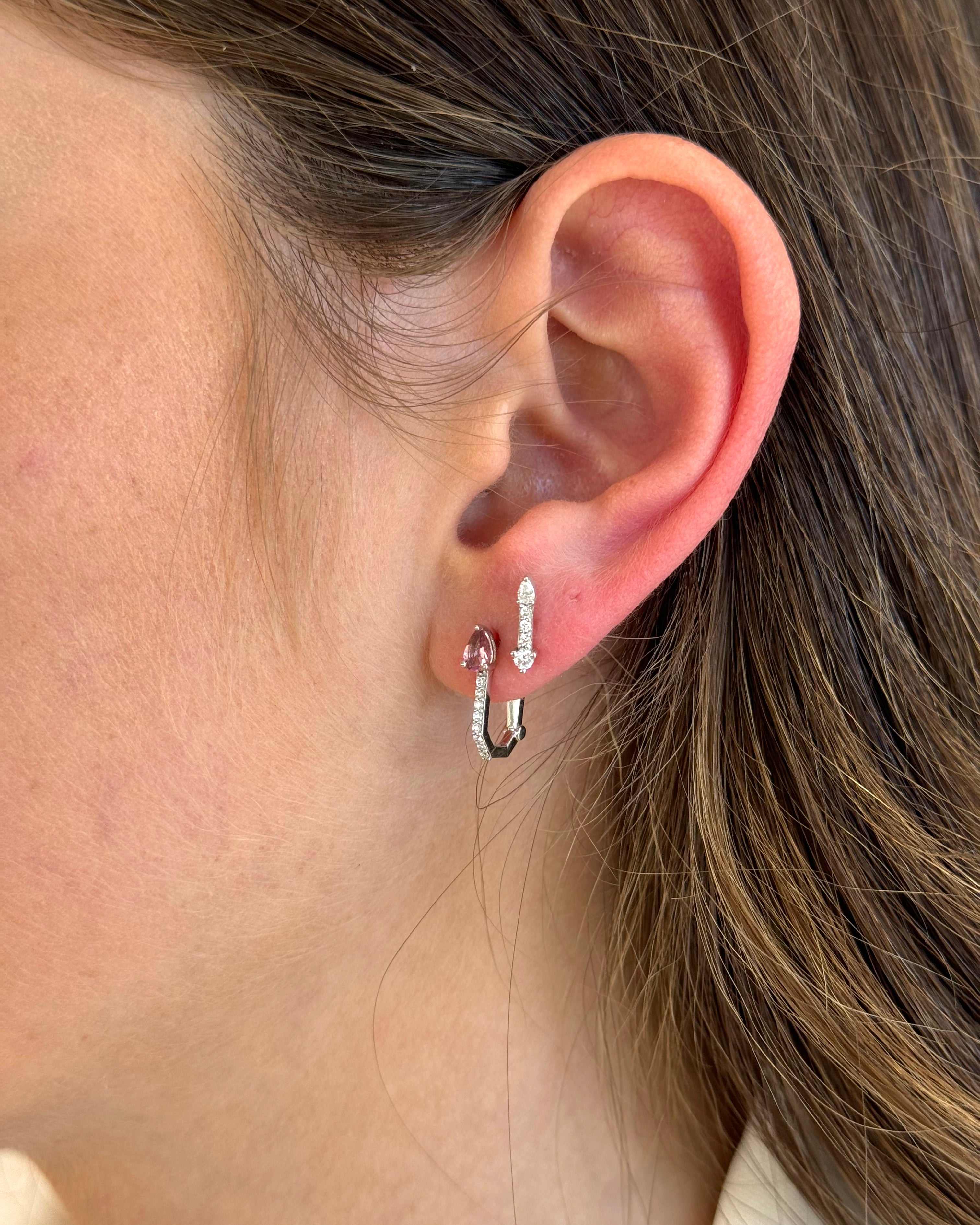 Diamond Line Drop Stud