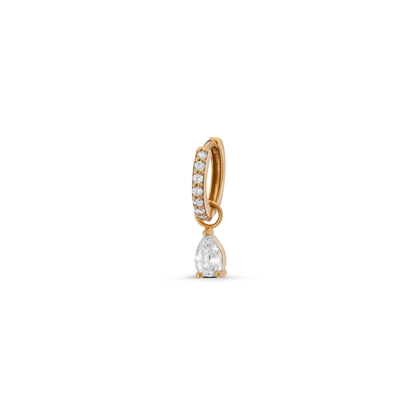 Pear Drop Huggie Hoop