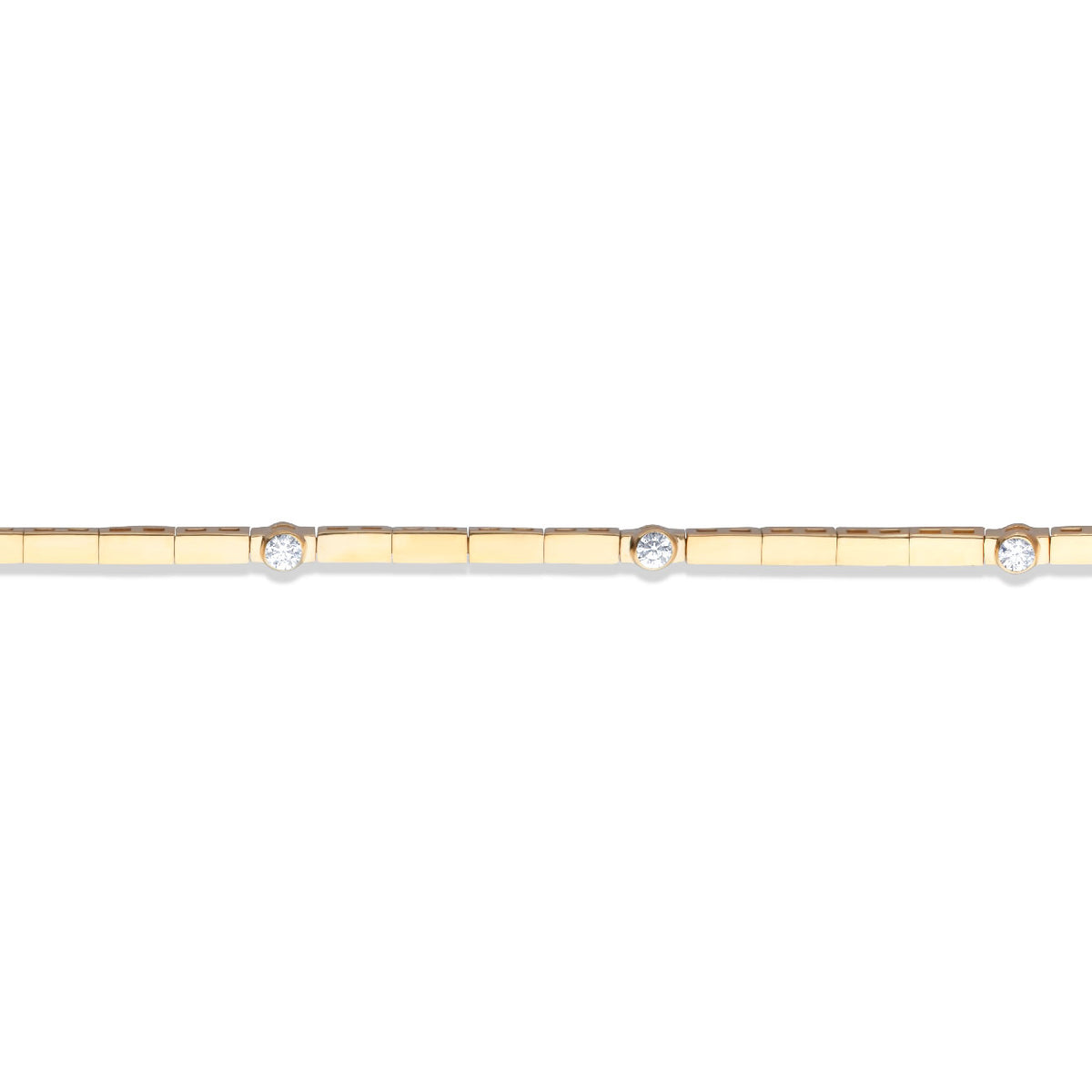 Long Square & Round Stones Chain Bracelet
