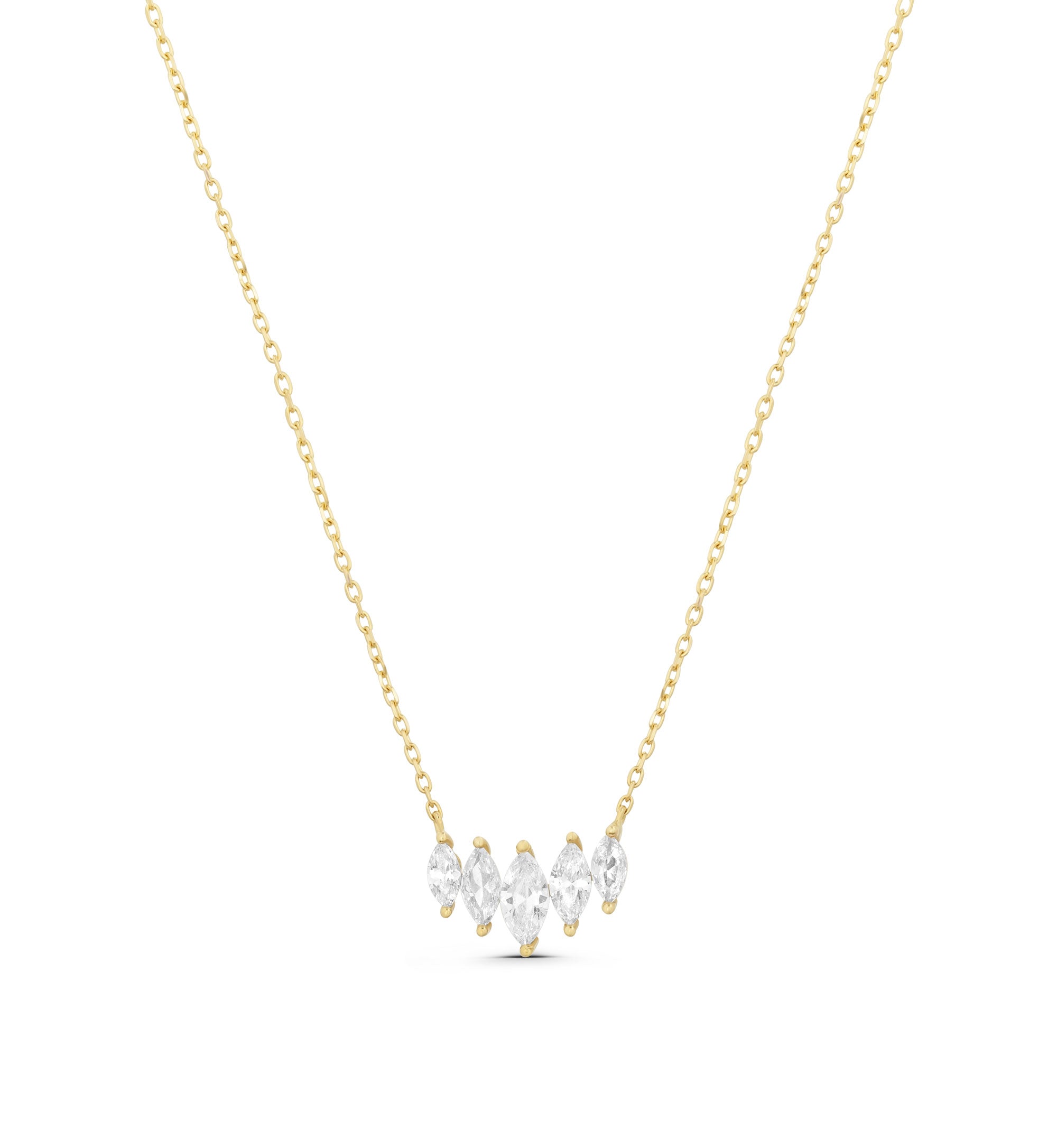 Crown Marquise Stones Necklace