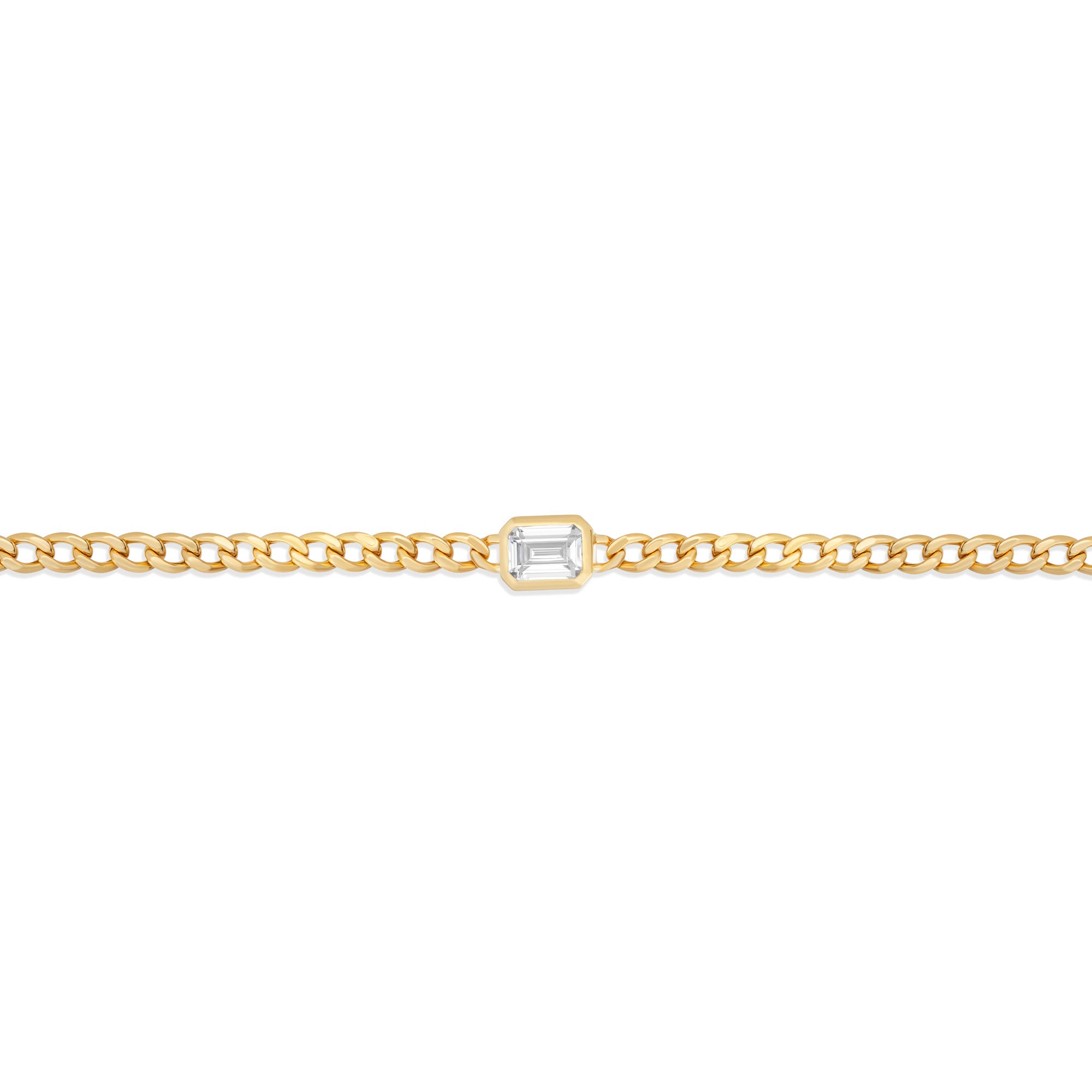 Emerald Cut Curb Chain Bracelet