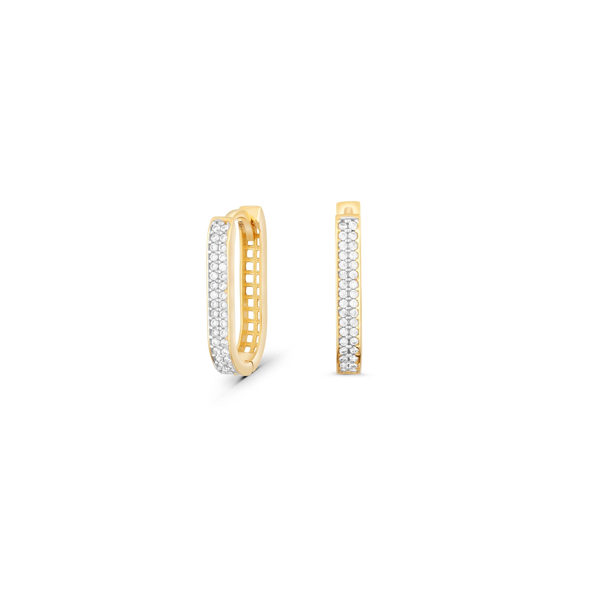 Studded Rounded Rectangle Hoops 2.0