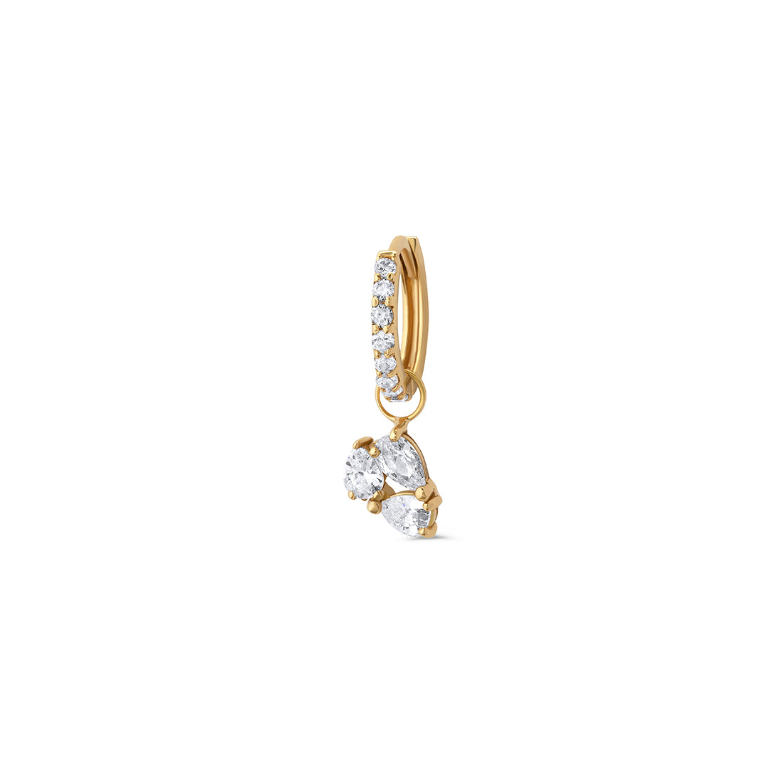 Mixed Triple Stones Huggie Hoop 2.0