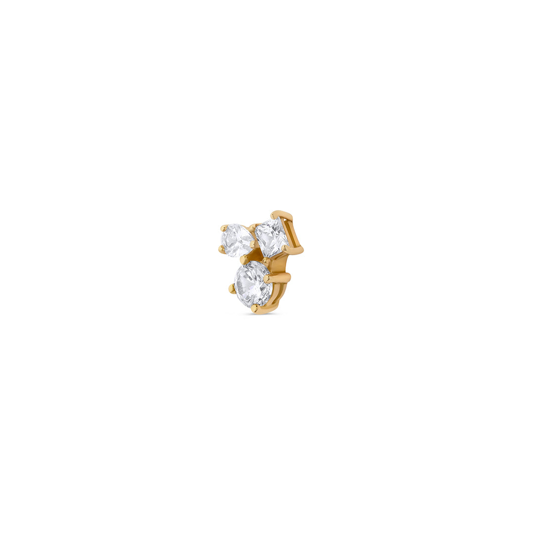 Mixed Triple Stones Stud