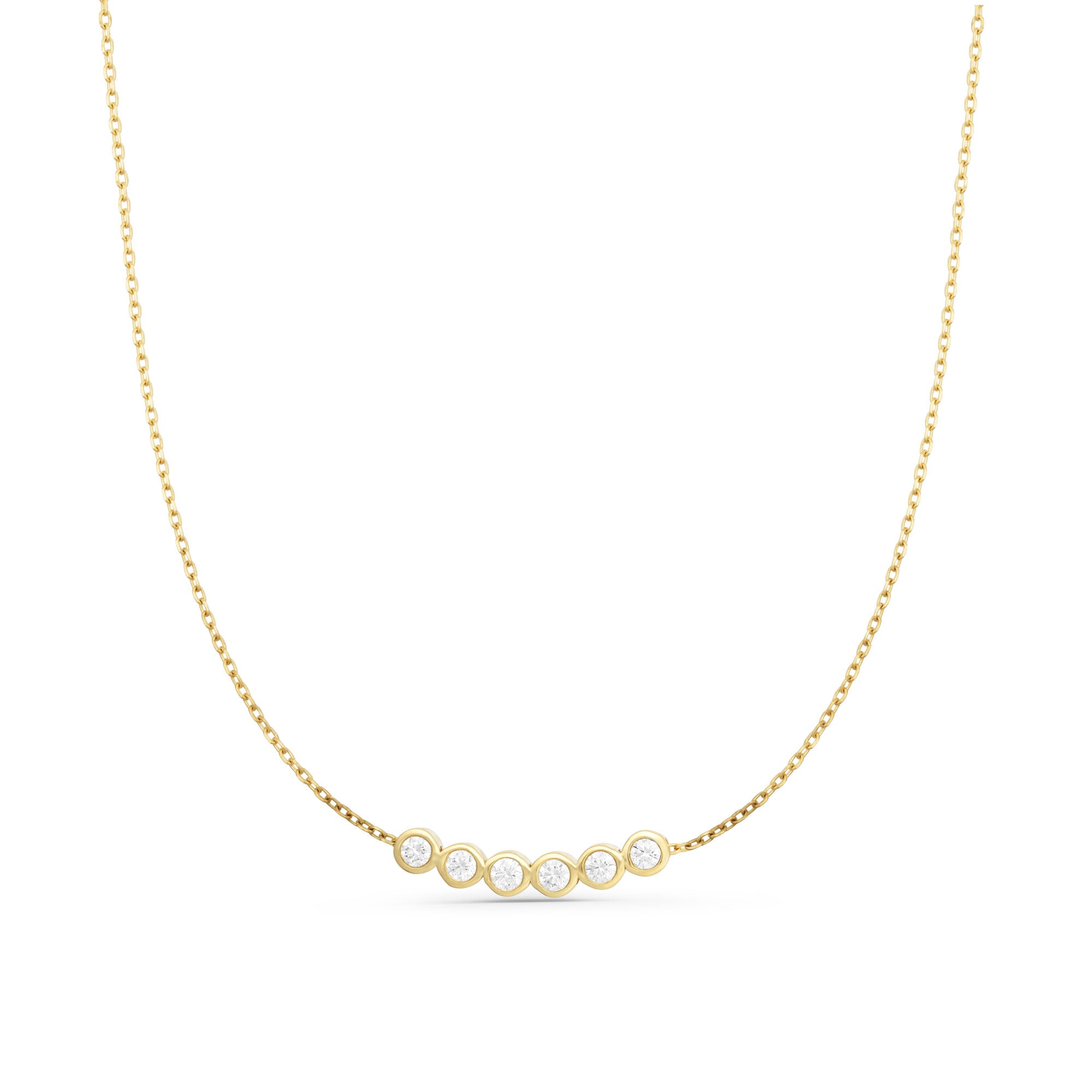 Six Bezel Stones Necklace