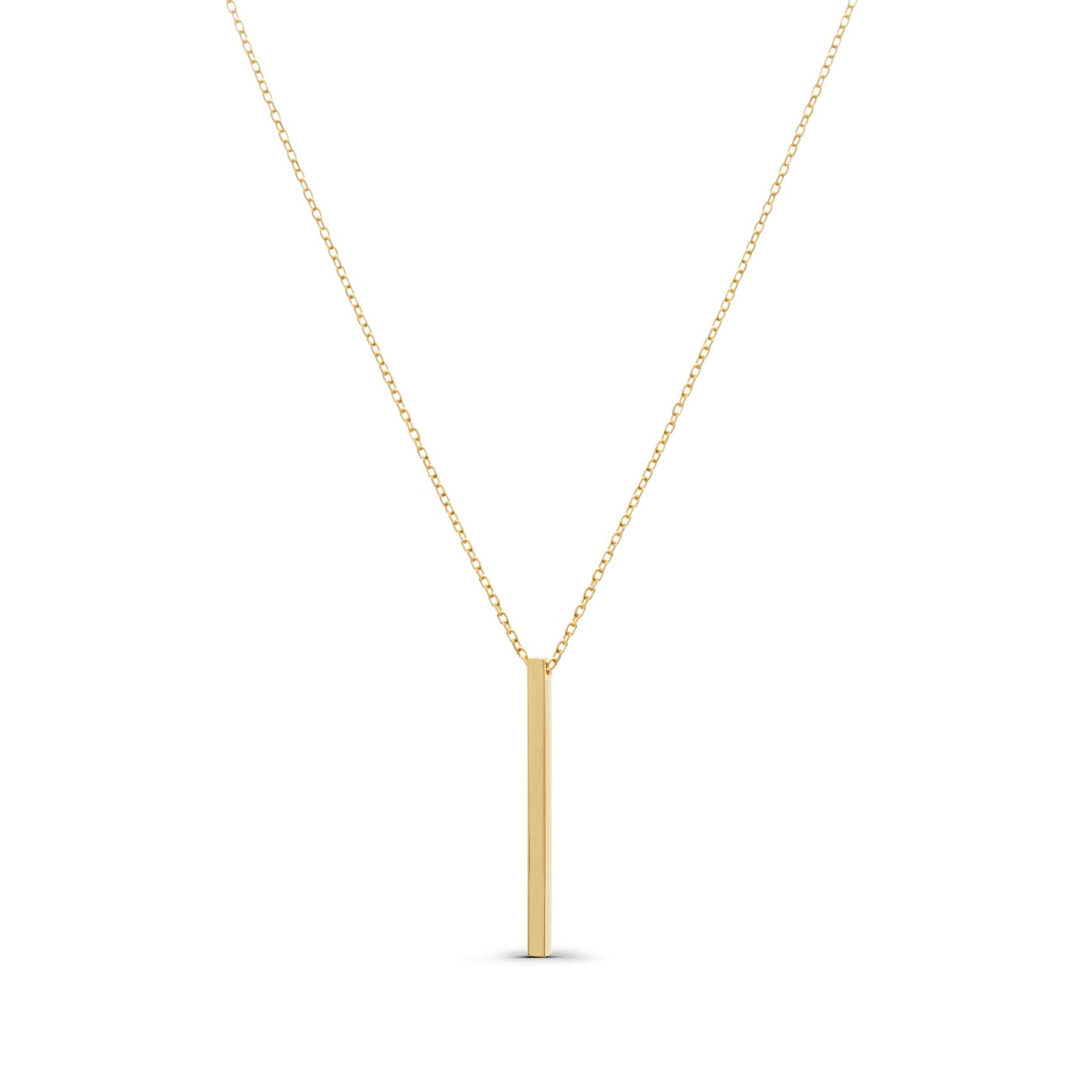Thin Engraved 3D Bar Necklace
