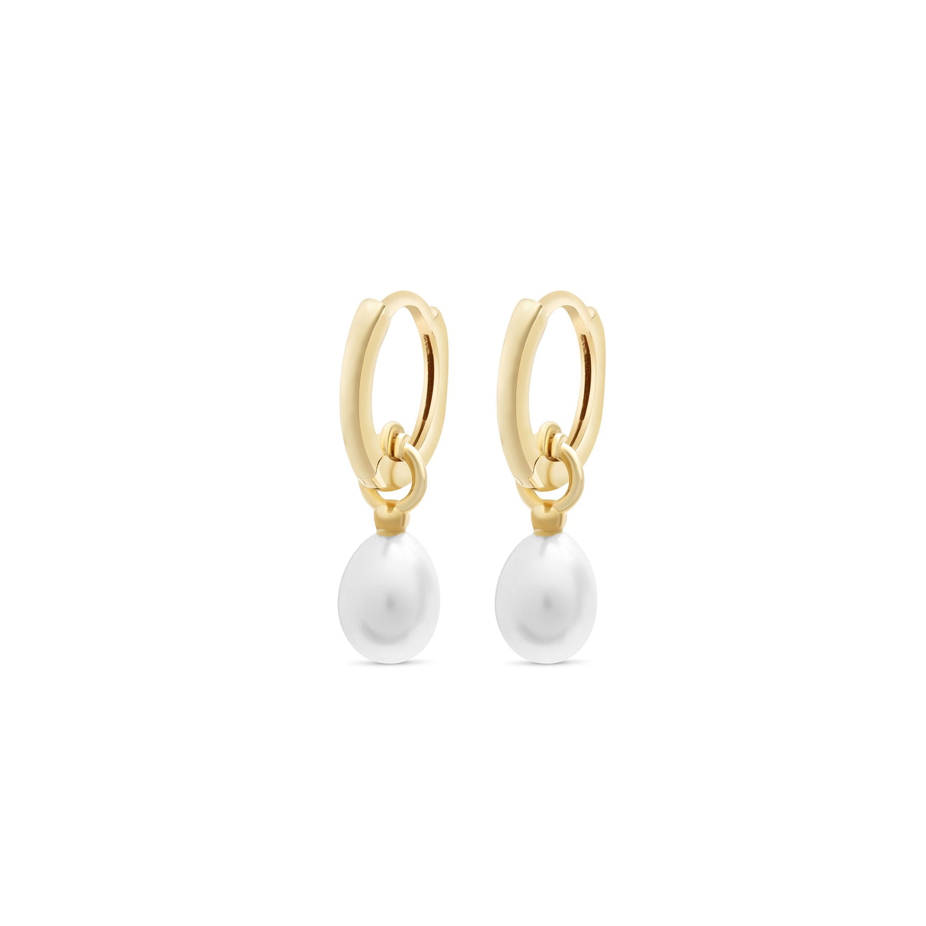Pearl Drop Hoops