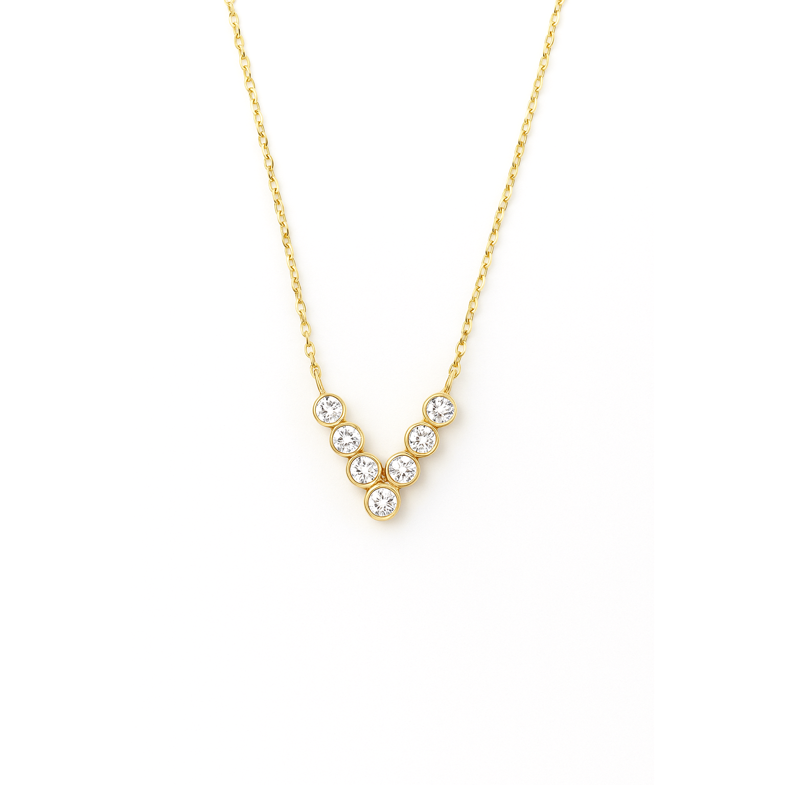 V Bezel Necklace
