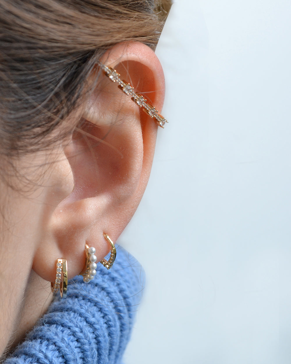 studded bar ear cuff