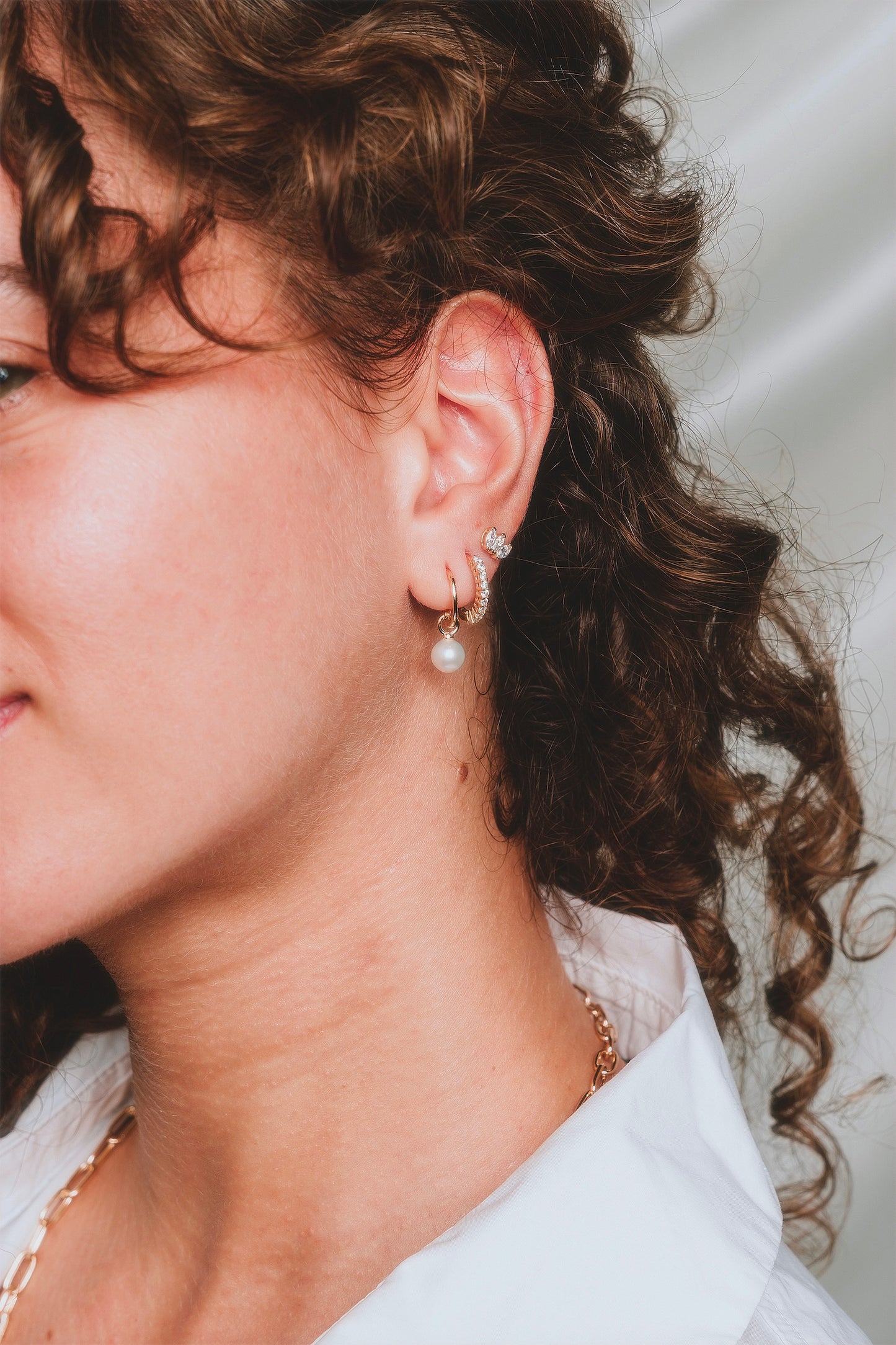 Pearl Drop Hoops