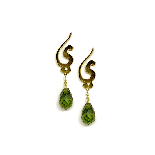 letter & dangling birthstone earrings