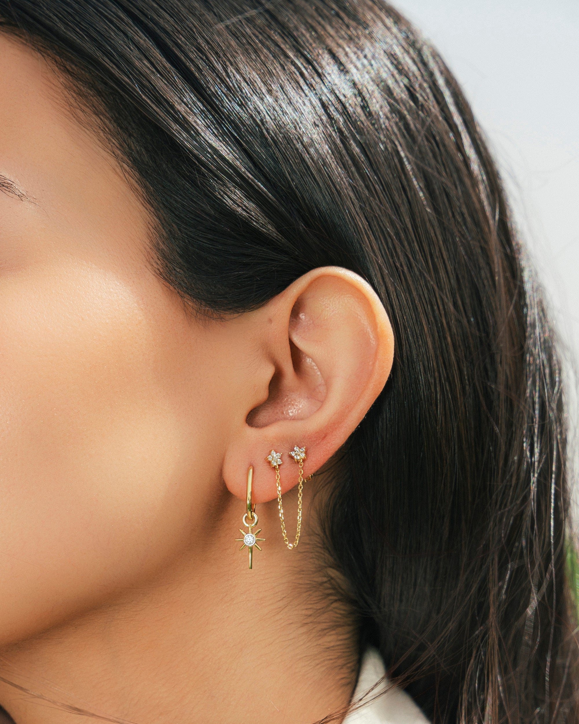 Gold earrings shop near me discount