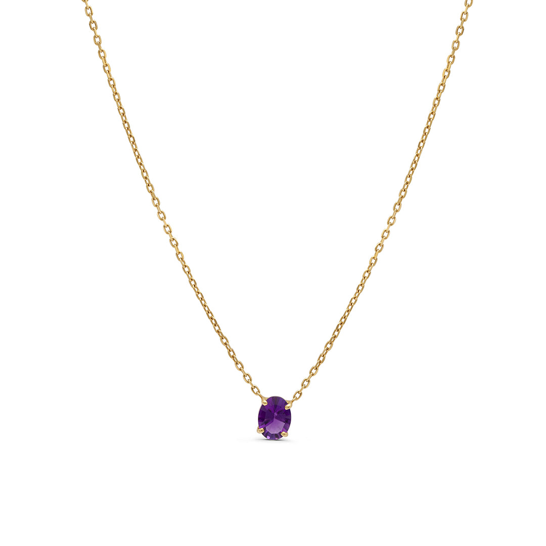 Amethyst Single Stone Necklace 2.0