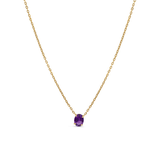 Amethyst Single Stone Necklace 2.0