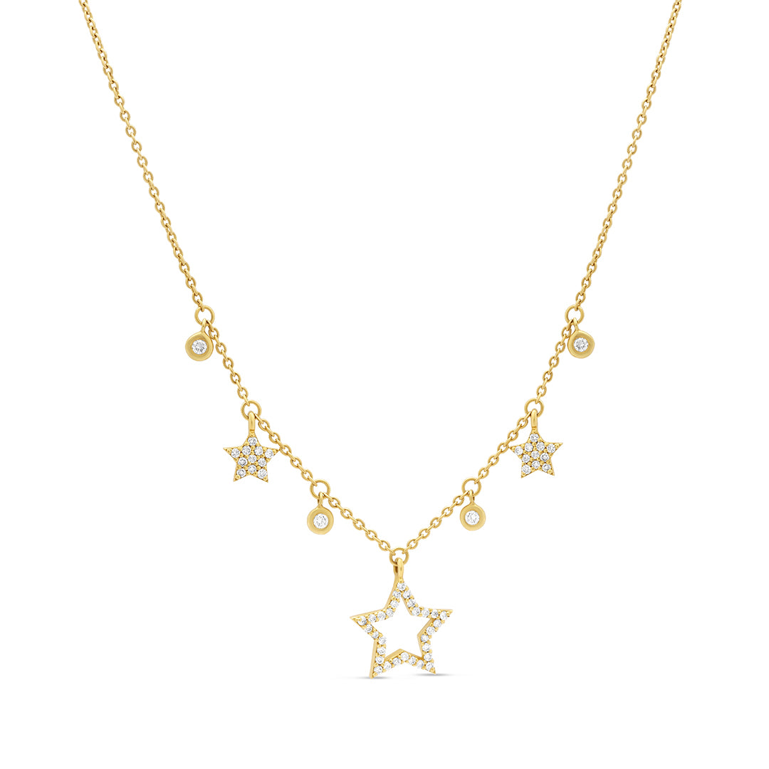 Diamond Star Drops Necklace