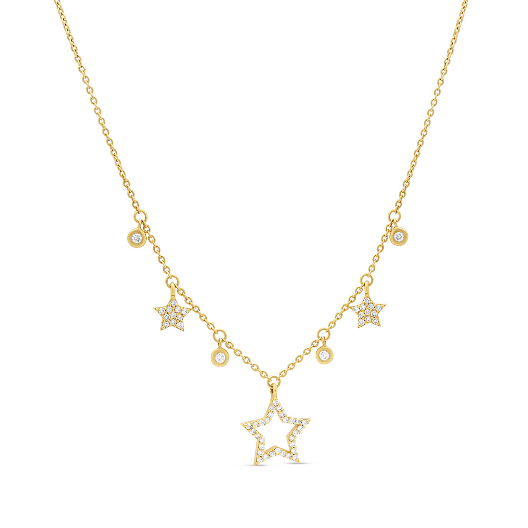 Diamond Star Drops Necklace