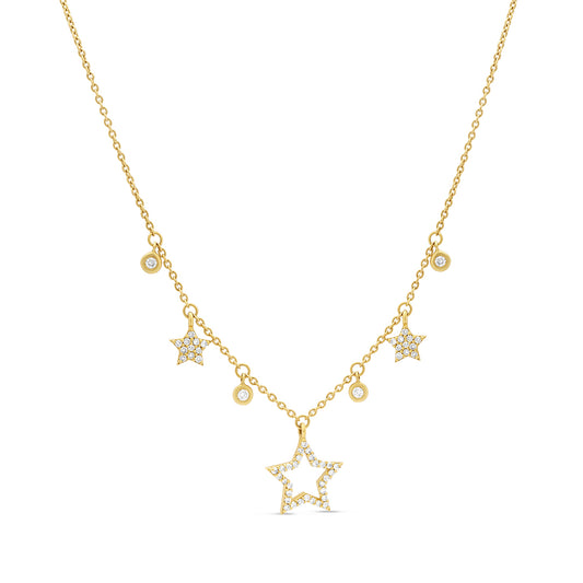 Diamond Star Drops Necklace