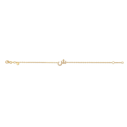 Diamond Letter Chain Bracelet