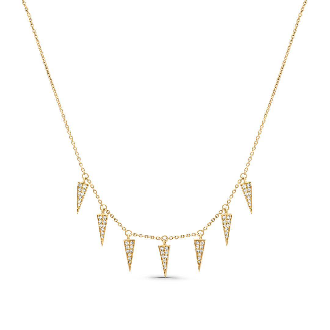 Diamond Triangle Drops Necklace