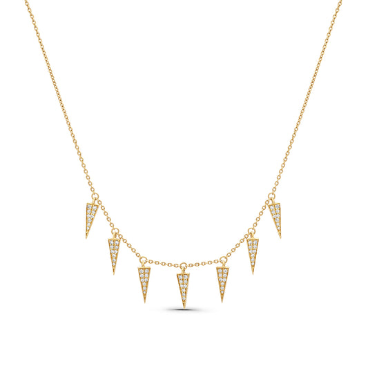 Diamond Triangle Drops Necklace