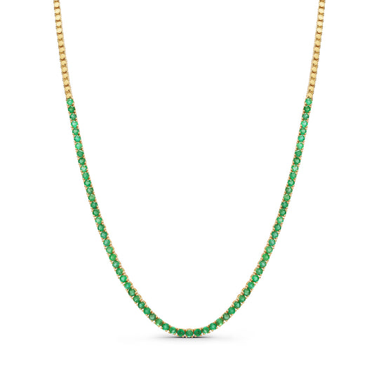 Diamond Emerald Tennis Necklace