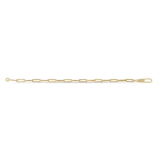 Diamond Lock Paperclip Bracelet