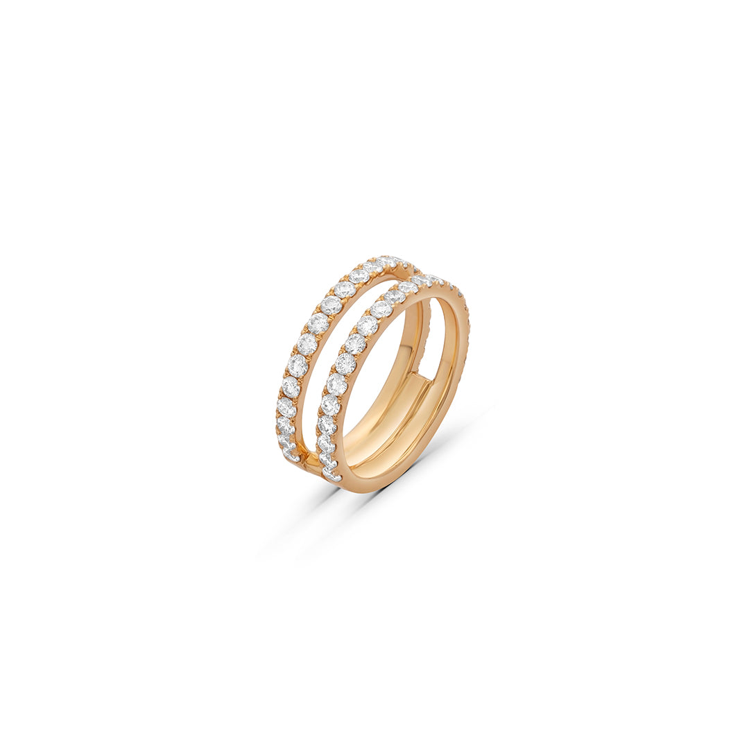 Diamond Double Line Ring