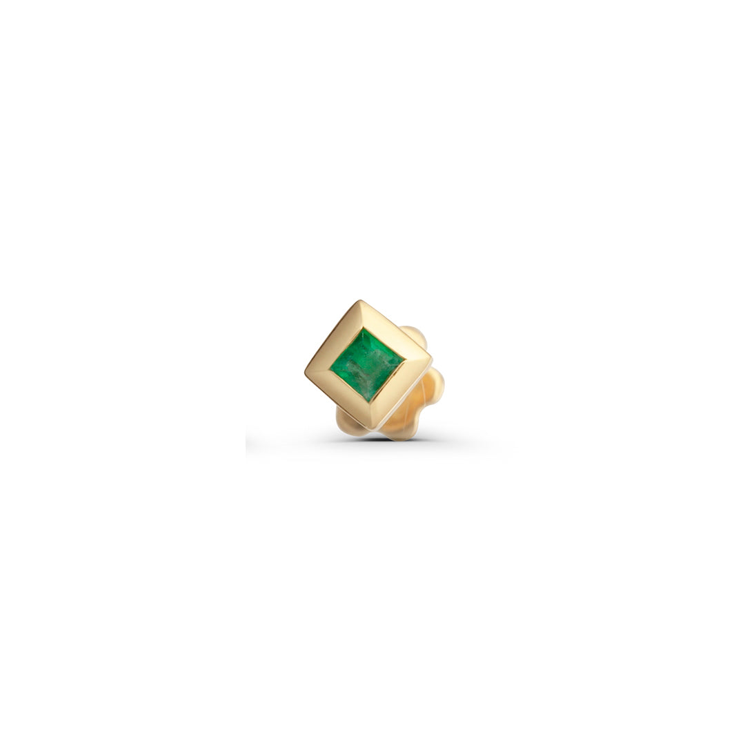 Emerald Bezel Square Stud