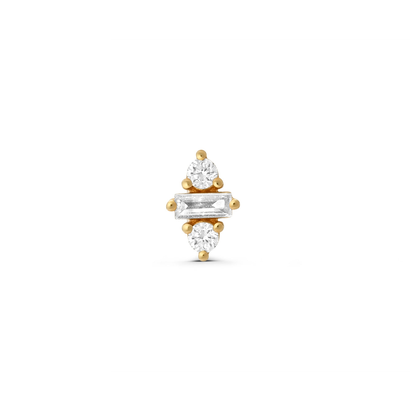 Diamond Three Mix Stones Stud