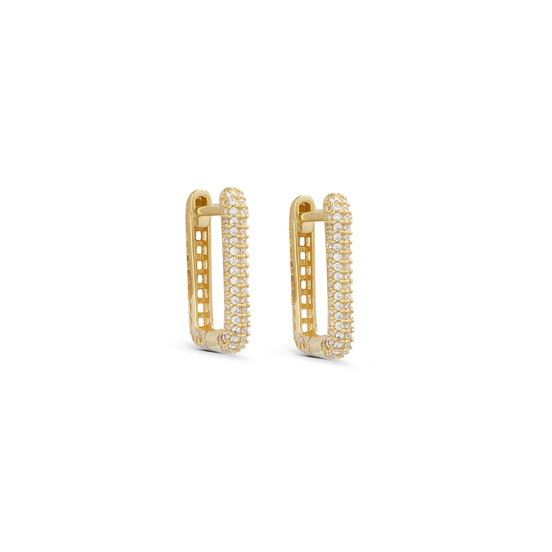 Studded Rounded Rectangle Hoops