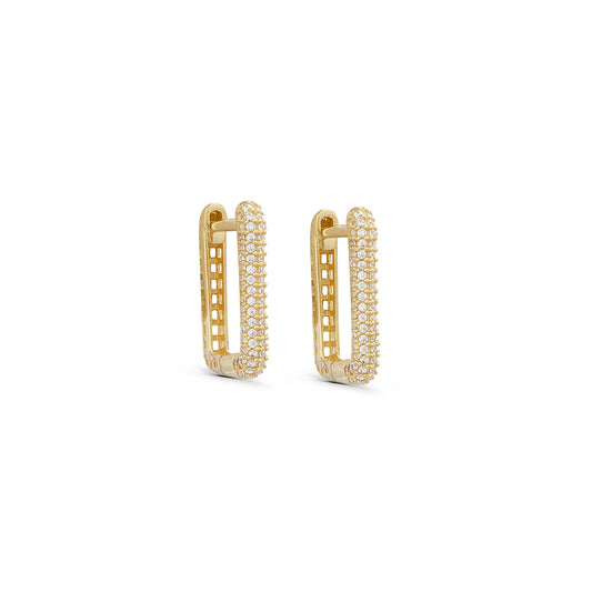 Studded Rounded Rectangle Hoops