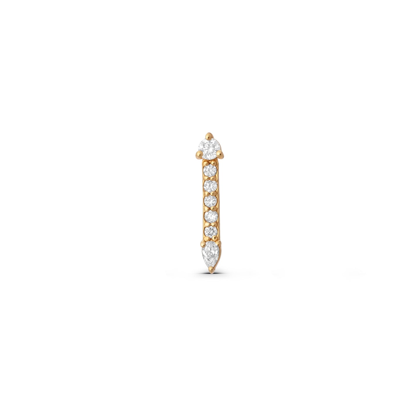 Diamond Line Drop Long Stud